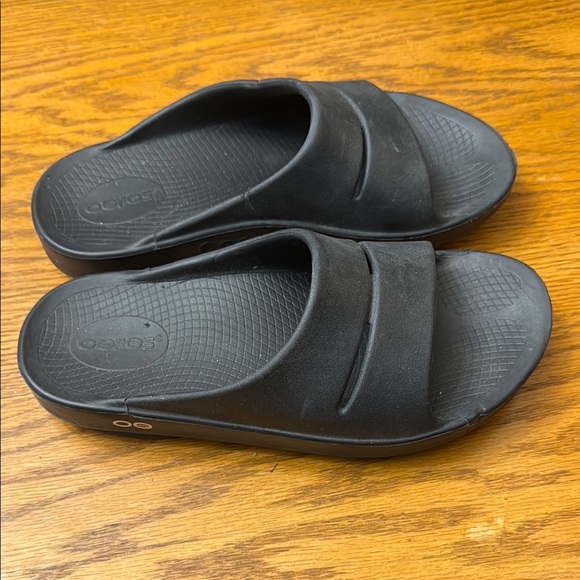 Black Slide Sandals - Picture 2 of 5